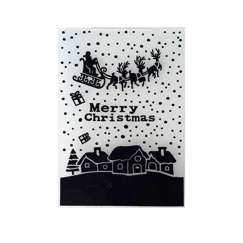 Christmas Embossing Folder, Merry Christmas Card Making Tool, 105x148mm ...