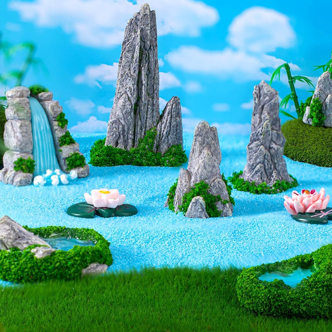 5mini Mountains Waterfall Landscape Stone/miniature Cute Stones ...