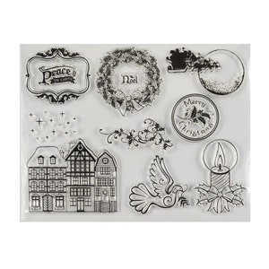Pace sulla terra Trasparente francobolli trasparenti Guarnizioni di gomma per carta di scrapbooking fai da te che compongono foglio di carta artista