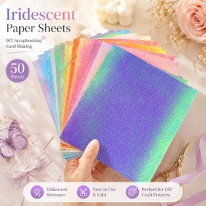 Ark med skimrande pärlor, scrapbookingkorttillverkningsmaterial, 50-pack