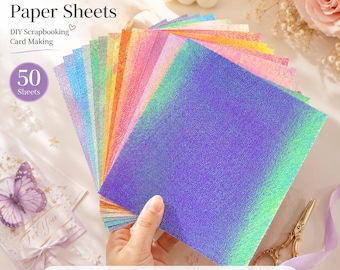Iridescent Pearl Craft Sheets, Scrapbooking Card Making Supply, 50 Pack