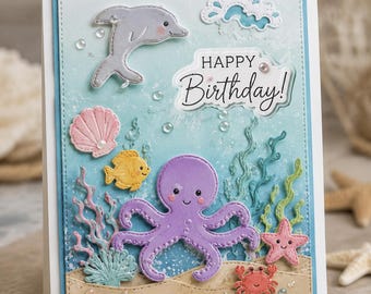 Sea Life Metal Cutting Die Set for Ocean Cards and Crafts