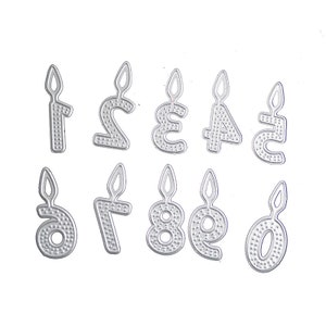 10 Birthday Number Candles Metal Die cutting/carbon steel templates Stencils/ die cut/ for DIY Scrapbooking/photo album Decorative Embossing