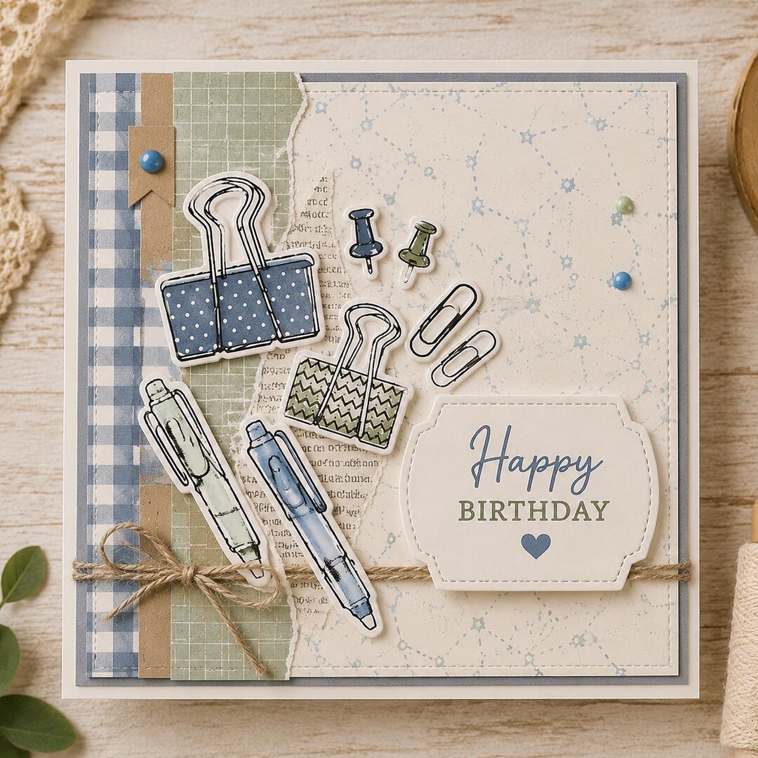 Clear Silicone Stamps: Binder Clips, DIY Scrapbooking (11x20cm) - Etsy