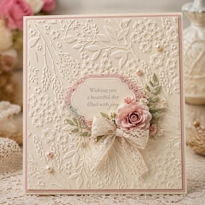 Small Floral Meadow Embossing Folder 6 x 6 Inch Botanical Background for Card Making