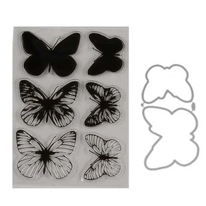 Schichten Schmetterling transparent klar Stempelgummi und koordinierendes Stempelset Für Kartenherstellung Scrapbooking DIY