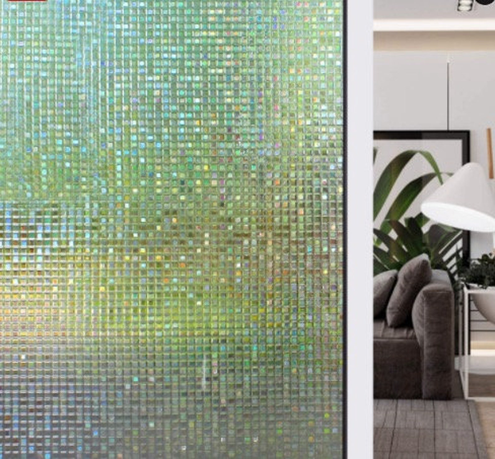 3D Mosaik Dekorative Fenster Sichtschutz Folie Non