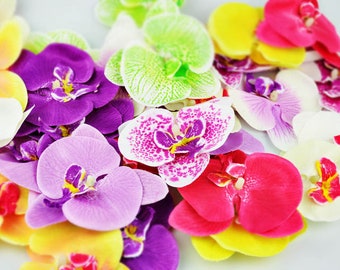 50heads 9-10cm Fashion Orchid Artificial Flowers DIY Butterfly Orchid Cloth Fake Flowers Bouquet Party Wedding Decoration Artificial Flowers