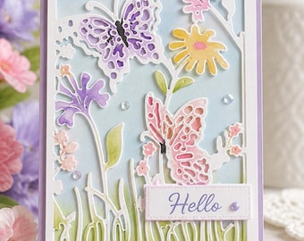Metalowa wykrojnik do wycinania tła z motylem do tworzenia kartek i scrapbookingu