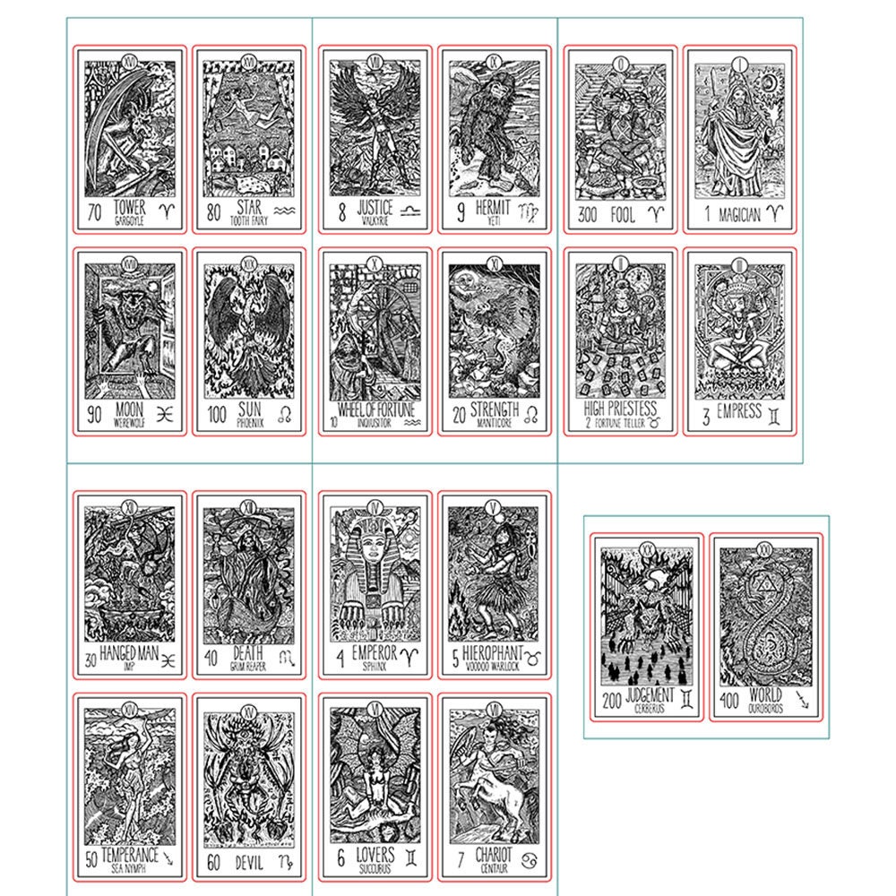 WRITUAL PLANNER TAROT STAMPS 26 MAJOR ARCANA STAMPS WITH STAMP PAD