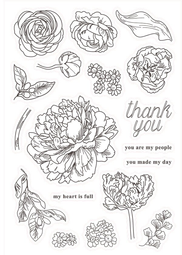 Flower Blooming Clear Stamp Rubber Seal for Card Making DIY ...
