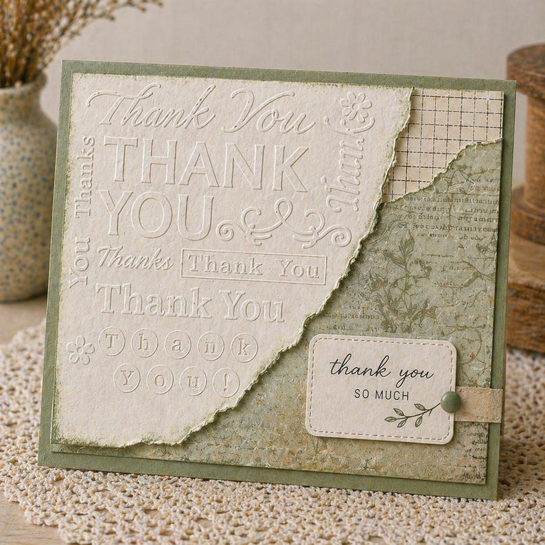 Thank You Embossing Folder for Card Making and Paper Crafts 150x150mm ...