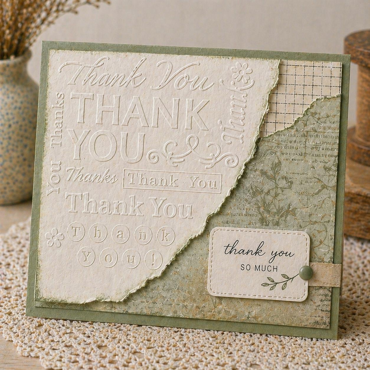 Thank You Embossing Folder for Card Making and Paper Crafts 150x150mm ...