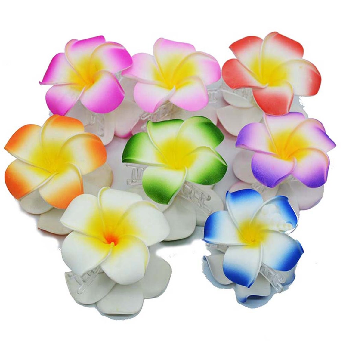 10pcs Foam Artificial Plumeria Rubra Flower with transparent Etsy