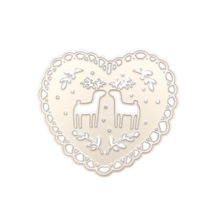 Coração em forma de natal rena corte de metal dados estênceis gravação cartão scrapbooking álbum decoração artesanato modelo de corte