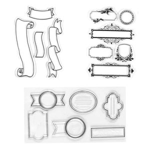 3Sheets Banners and frame clear stamp Transparent Clear Silicone Stamp/Seal for DIY scrapbooking/photo album Decorative clear stamp sheets