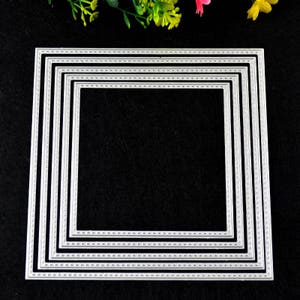 5pcs grande taille cadre carré métal die stencil cutting die carbon steel DIY scrapbooking die cut card making papeterie