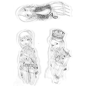 3 Young Girls Transparente Sello / Sello de Silicona Transparente para scrapbooking / álbum de fotos decorativo hojas de sellos transparentes