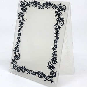 4x3inch BlumenRankenrahmen/Kunststoff Hintergrund Prägung Ordner/DIY Bastel stempel Schablone/Foto Album Herstellung Werkzeug/Fondant Kuchen Dekorieren Form