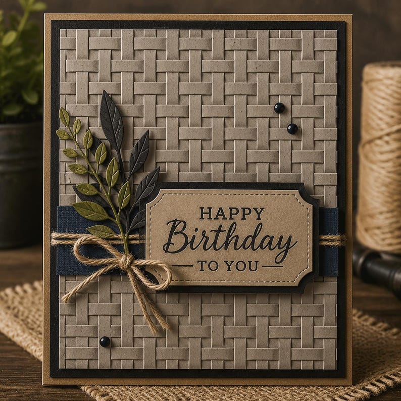 Basket Weave Embossing Folder, 6x6 Inch Card Making Texture image 6