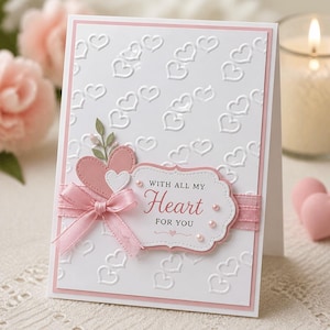 Hearts Embossing Folder for Card Making, 4x3 Inch