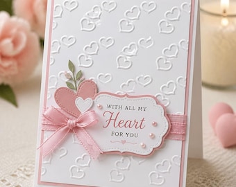Hearts Embossing Folder for Card Making, 4x3 Inch