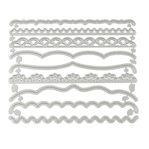 9Strips rand rand metalen snijden matrijzen koolstof stalen sjablonen Stencils voor DIY Scrapbooking / fotoalbum Decoratieve Embossing DIY Papieren Kaarten