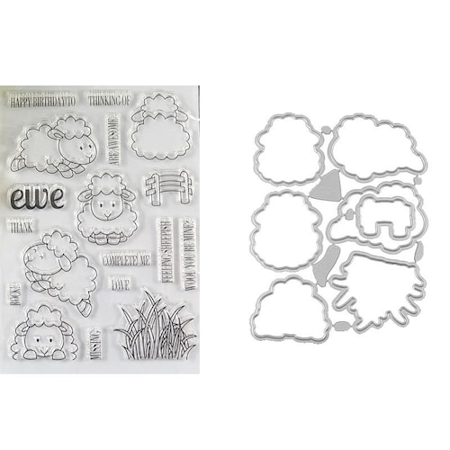 Cute Animals Gift Tag Label Clear Stamps Coordinated Metal Dies Diy Scrapbooking 