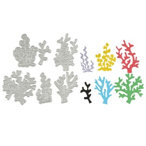 Découpe de métal de corail et d’herbe de mer| Matrice de découpe de métal| Scrapbooking Die-cut pour scrapbooking, Fabrication de cartes de vœux, Découpe en acier au carbone