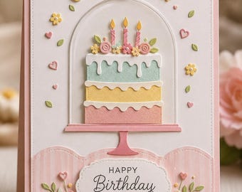 Birthday Cake Dome Metal Cutting Dies for Celebration Cards