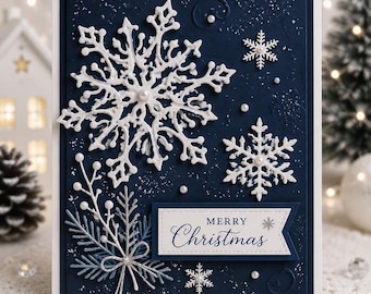 4 troqueles de metal con forma de copo de nieve para tarjetas de invierno
