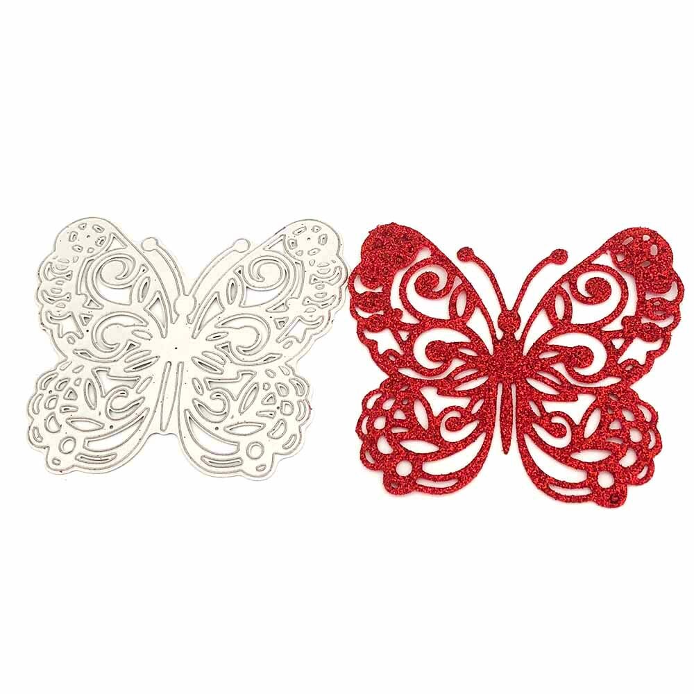 Butterfly Background Metal Die Cuts,Net Butterfly Square Flower Cutting Dies Cut Stencils for DIY Invitation Card Scrapbooking Album Decorative