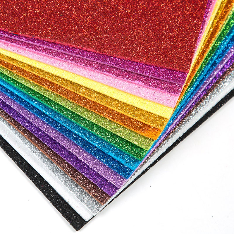 480 Adesivi Rotondi In Schiuma Glitterata - Colorati, EVA, Per Biglietti, Scrapbooking E Progetti Scolastici