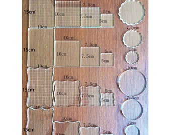 Sorts of size Stamp Blocks with or Grid Acrylic Clear Stamping Blocks Set Essential Stamping Tools for Scrapbooking Crafts Making