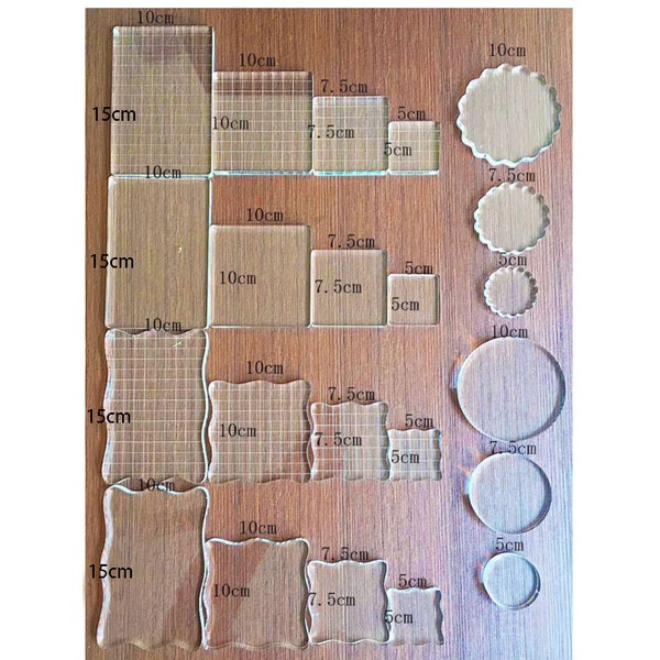 Sorts of size Stamp Blocks with or Grid Acrylic Clear Stamping Blocks Set Essential Stamping Tools for Scrapbooking Crafts Making