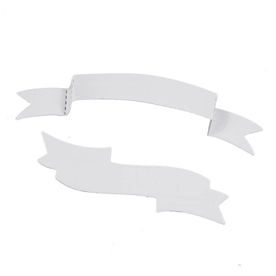 P12cheng Fustelle Metallo Stencil,Cutting Dies,2 Pezzi Bandiera Tag Cuore Bandiera Metallo Taglio Muore Fai da Te Scrapbook Carte di Carta Stencil - Argento