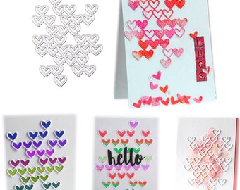 Troquel de corte de metal con forma de corazón, plantilla de fondo para tarjetas