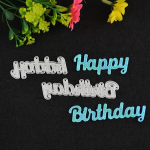Happy birthday metal die stencil cutting die carbon steel DIY scrapbooking die cut card making stationery