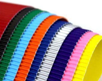 10 folhas de papelão ondulado A4 em cores sortidas