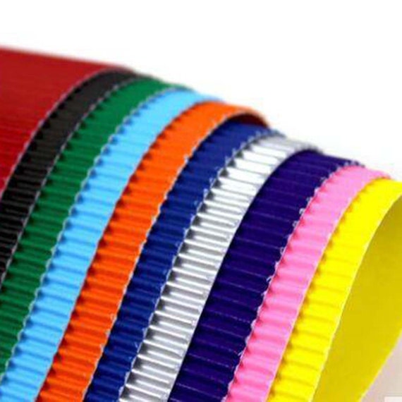 10 A4 Assorted Color Corrugated Cardboard Sheets