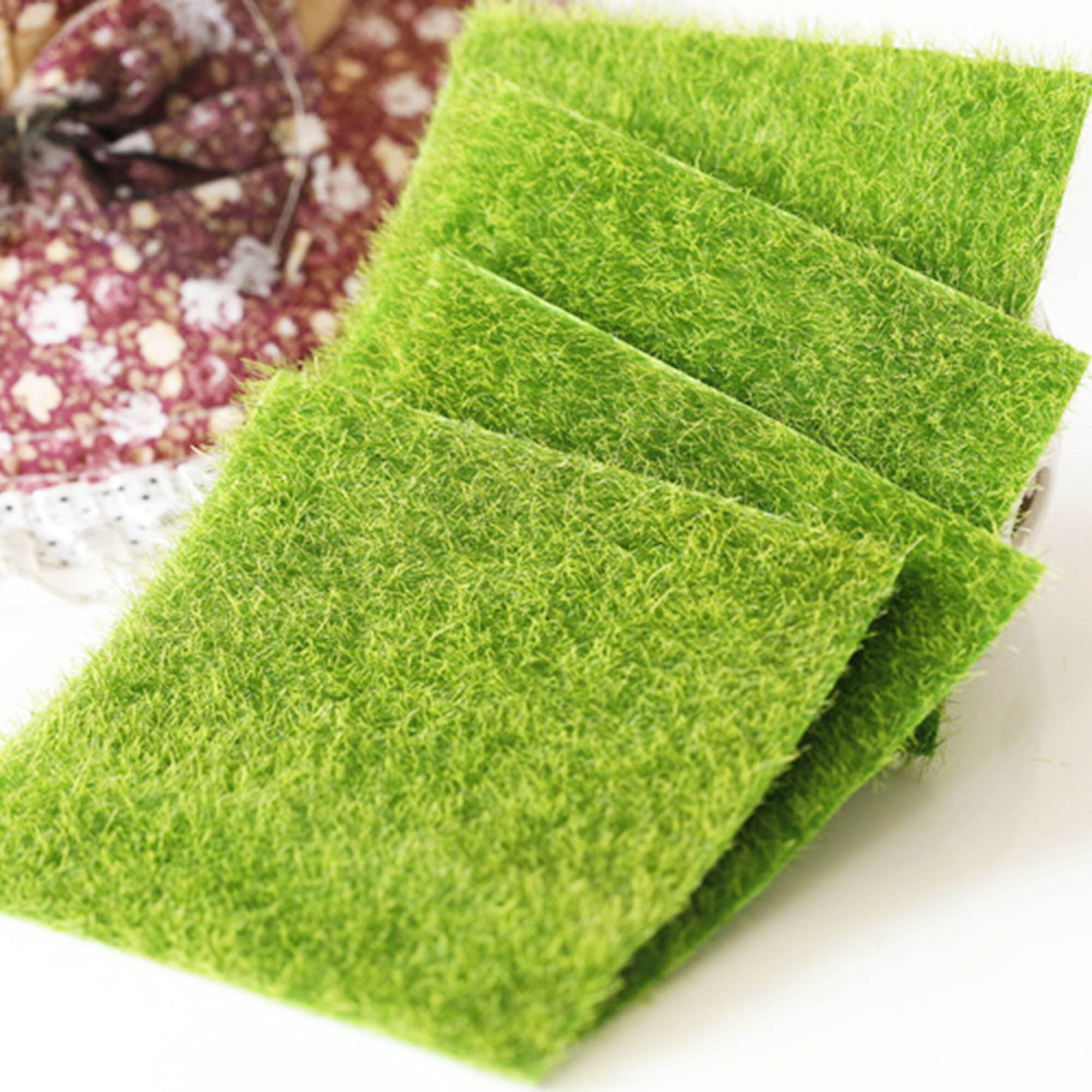 Fairy Artificial Garden Grass – 4 Stück Kunstrasen, Je 15,2x15,2 Cm, Für Mini-Gärten & Deko