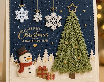 Troqueles de corte de árbol de Navidad y copo de nieve para la creación de tarjetas