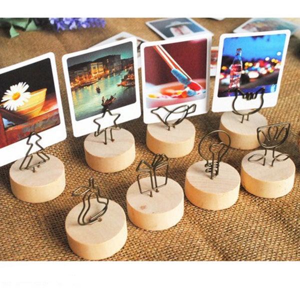 10pcs Wooden Picture Holder/Table Picture Wire Holder/Photo Clip Stand /for Party Place Card, Valentine's Day /Christmas Party Decorations