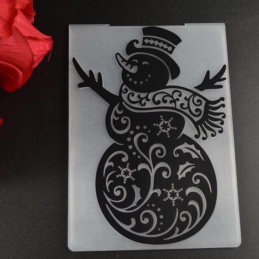 Snowman Background Embossing Folder for Card Making Stationary Paper ...