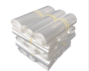Lot 100 Sachets Thermorétractables PVC 6x4 Pouces Transparent Bleu - Neuf