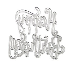 Gelukkige verjaardag Metal Cutting Die / koolstofstaal sjabloon Stencil / voor DIY Scrapbooking / fotoalbum Decoratieve Embossing DIY Paper Cards