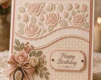 Embossingmap roos voor knutselwerkjes, 15 x 15 cm, kaarten maken, scrapbooking embossersjabloon