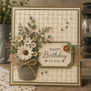 Basket Weave Embossing Folder, 6x6 Inch Card Making Texture image 4