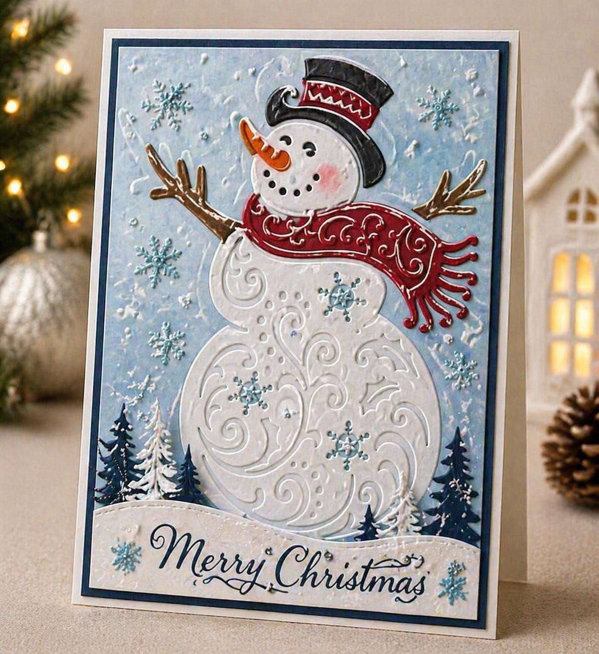 Snowman Background Embossing Folder for Card Making Stationary Paper ...