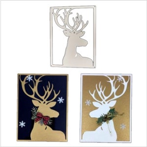 Découpe de métal de cerf de Noël| Fille Dé de découpe de métal| Scrapbooking Die-cut pour scrapbooking, Fabrication de cartes de vœux, carte d’invitation découpée